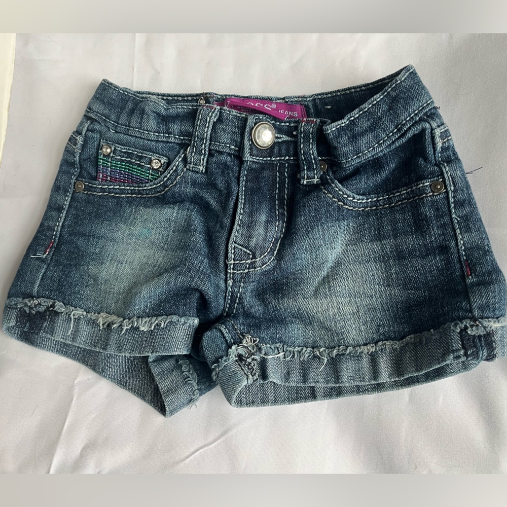 Vigoss Kids Blue Denim Shorts with Frayed Edges